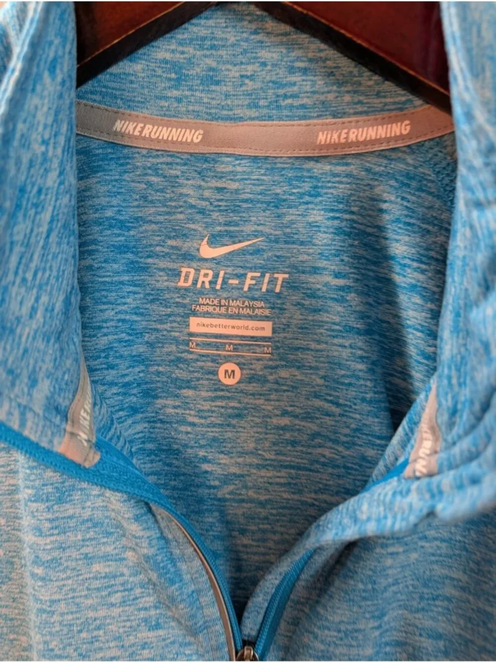 Nike Dri-FIT Quarter Zip Pullover Running Top Athletic Shirt  Size Medium Blue